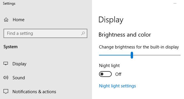 Adjust Brightness Level" Slider to change the brightness level