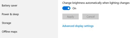 Change brightness automatically when lighting changes