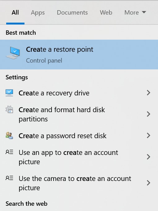 Create A Restore Point