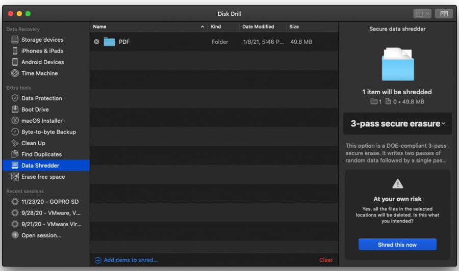 Disk Drill - File Shredder App