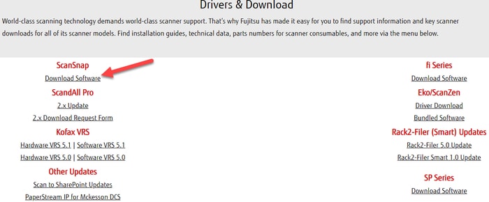 Download ScanSnap Software