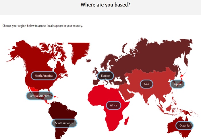 Find Region Support Country