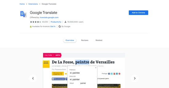 Google Translate - Best Google Chrome plugin