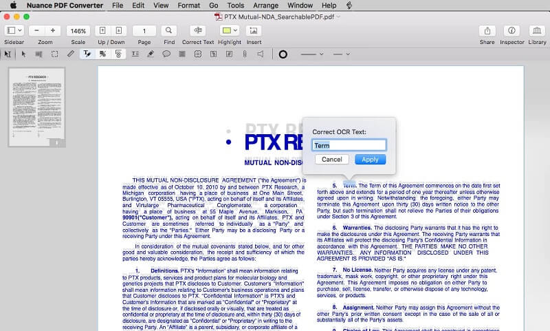 Nuance PDF Converter for Mac