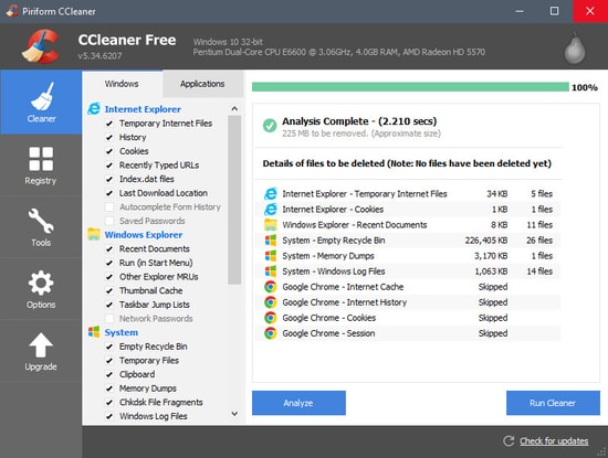 Piriform CCleaner - PC cleaning software for Windows