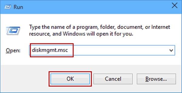 open the run command and Type diskmgmt.msc