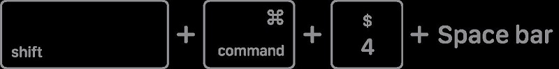 Press and hold ‘Shift’, ‘Command’, ‘4’, and ‘Space’ bar