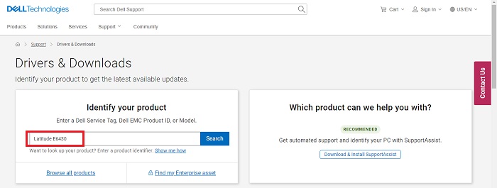 type Latitude E6430 and press enter