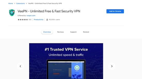 VeePN powerful security extension for your chrome browser