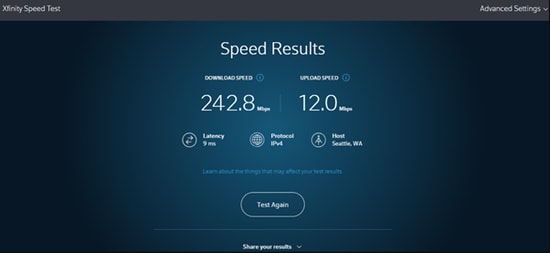 Xfinity Speed Test