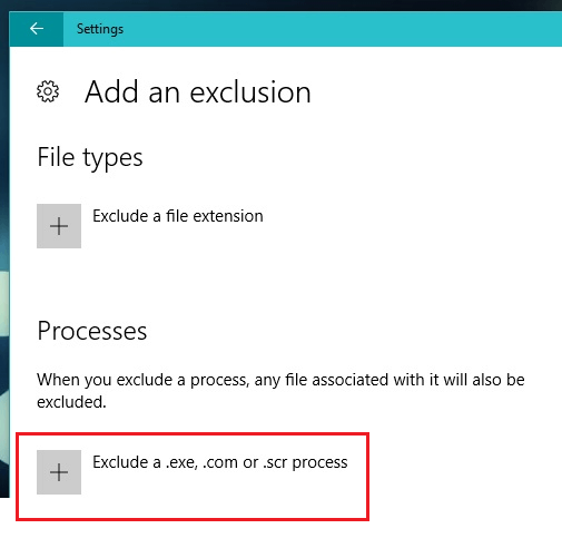 add exclude process