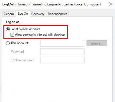 Configure the Hamachi Tunneling Engine Properly