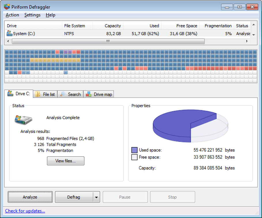 Defraggler - Disk Defragmenter Software