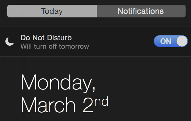 Do not disturb toggle