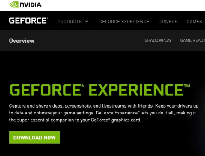 Download GeForce Experience From Official Website