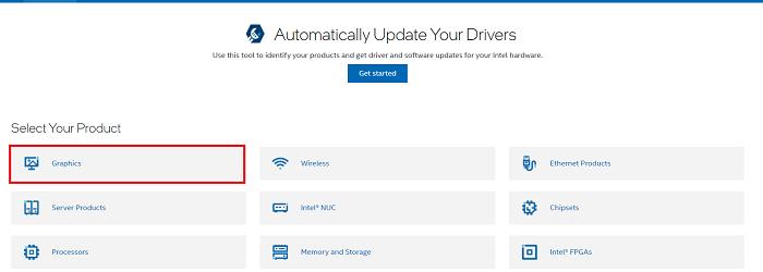 Download Graphics Driver from Intel Center