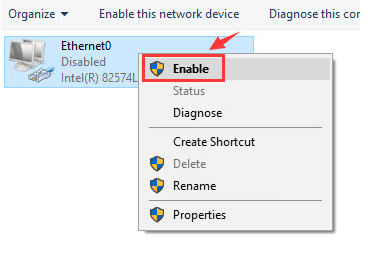 Enable network adapter