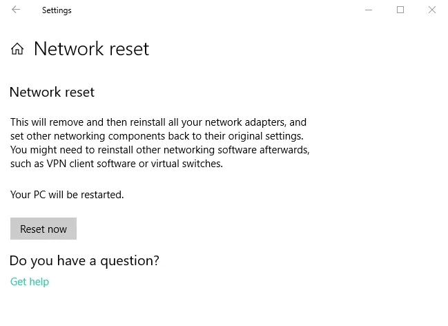 Reset the Network Settings to Fix Wifi Not Working Error
