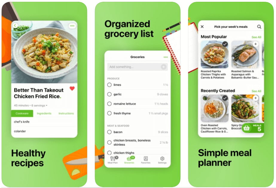 Mealime - Meal Planner, Recipes & Grocery List