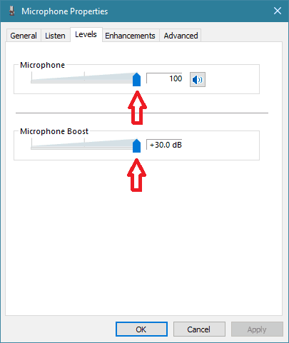 MicrophoMicrophone and Microphone Boost levelsne and Microphone Boost levels