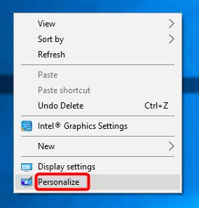 Personalize desktop