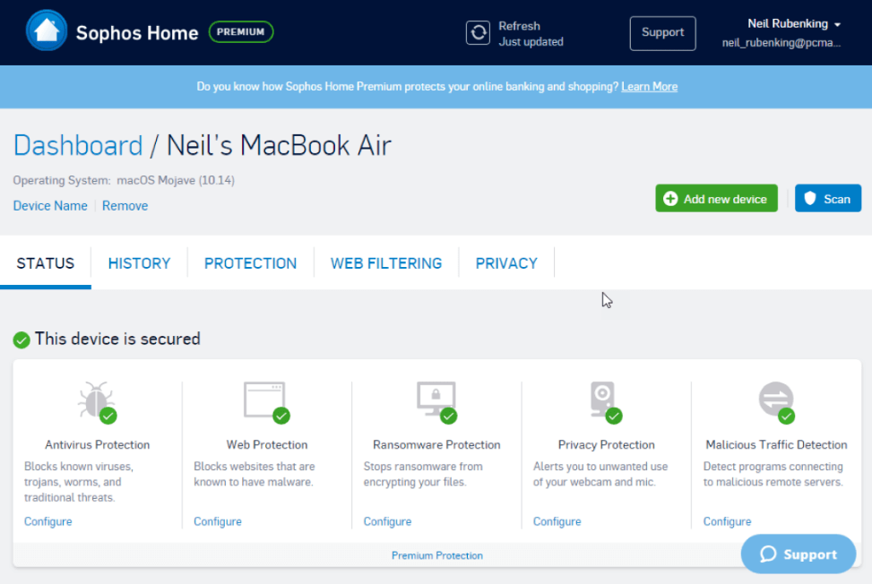 Sophos Home Premium - Best Antivirus Software for Mac